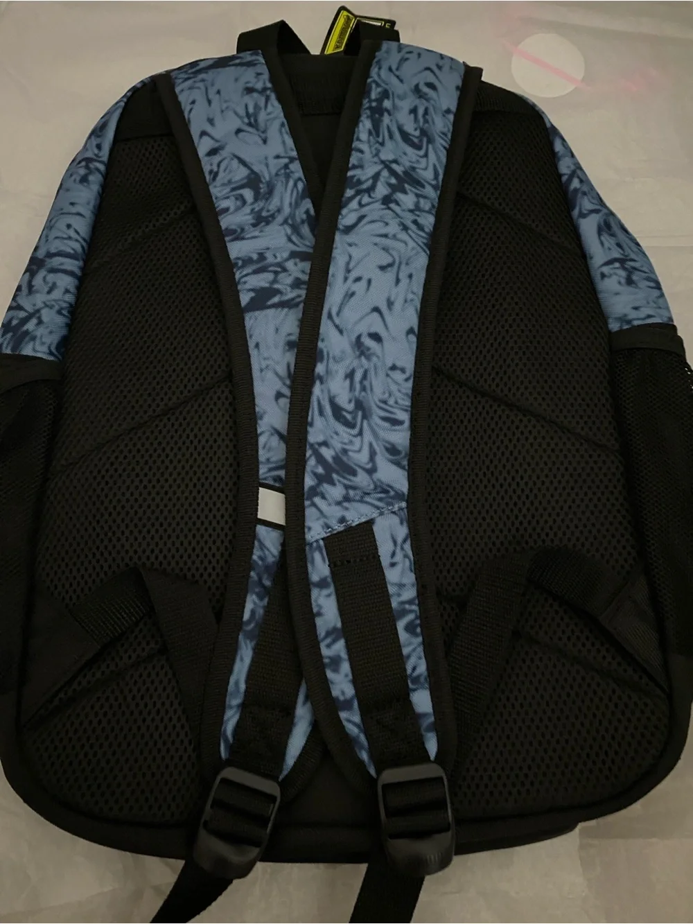Puma Blue Marble Backpack with Orange Logo Accent